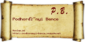 Podhorányi Bence névjegykártya