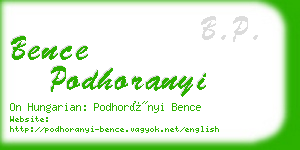 bence podhoranyi business card